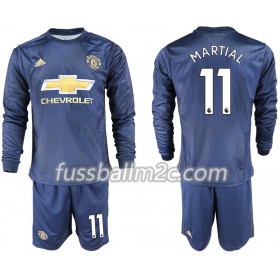 Fußballtrikots Manchester United MARTIAL 11 Kinder Ausweich Trikotsatz 2018-2019 Langarm